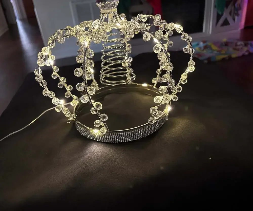 Jeweled Crown Christmas Tree‎ Topper with LED Lights